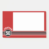 Post-it® Red Black Team Jersey Fan Gear Nom Numéro (Devant)