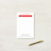 Post-it® Red Black & White Minimalist Simple Plain Modern (Sur un bureau)