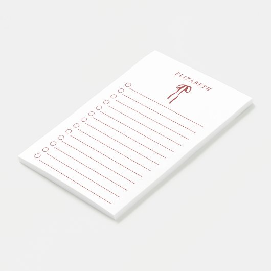 Post-it® Red Bow Holiday To-Do List Mini Notepad (Incliné)