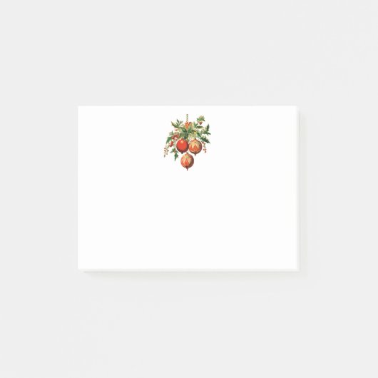 Post-it® Red Christmas Baubles avec Holly Festive (Devant)