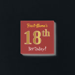 Post-it® Red, Faux Gold 18th Birthday, With Custom Name<br><div class="desc">This simple note design features a message like "First-Name’s 18th Birthday!", with the "18th" having a faux/imitation gold-like coloring look, on a red colored background. The name can be personalized. Notes like these could perhaps be used as decorations at a birthday party for somebody who is celebrating their eighteenth birthday....</div>