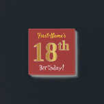 Post-it® Red, Faux Gold 18th Birthday, With Custom Name<br><div class="desc">This simple note design features a message like "First-Name’s 18th Birthday!", with the "18th" having a faux/imitation gold-like coloring look, on a red colored background. The name can be personalized. Notes like these could perhaps be used as decorations at a birthday party for somebody who is celebrating their eighteenth birthday....</div>