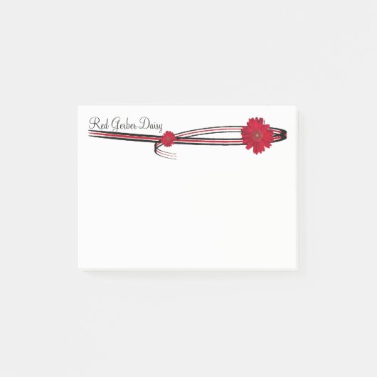 Post-it® Red Gerber Daisy et Filigree Modèle (Devant)