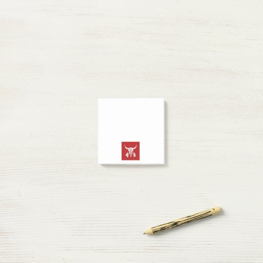Post-it® Red Ghost Dance Buffalo pattes blanches (Sur un bureau)