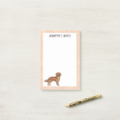 Post-it® Red Golden Retriever Dessin Chien personnalisable  (Sur un bureau)