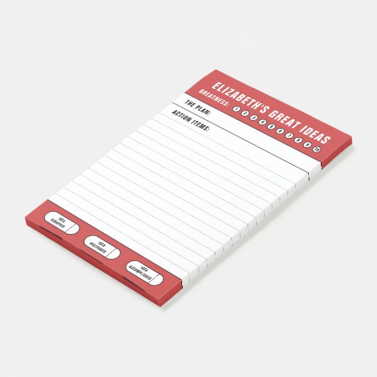 Post-it® Red Great Ideas To Do List (Incliné)