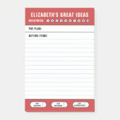 Post-it® Red Great Ideas To Do List (Devant)