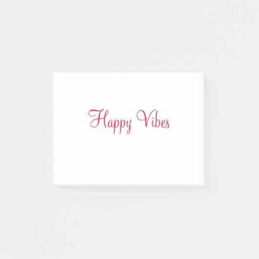 Post-it® Red happy vibes vacances simple minimum calligraph (Devant)