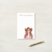 Post-it® Red Head Lady Mint Dress (Sur un bureau)