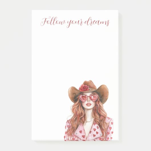 Post-it® Red Head Lady Mint Dress (Devant)