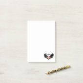 Post-it® Red heart angel black wings (Sur un bureau)