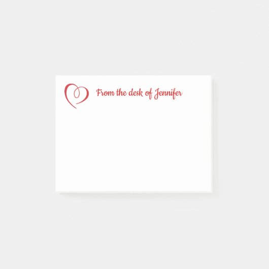 Post-it® Red Heart Love - Mariage, Fiançailles, Valentines (Devant)