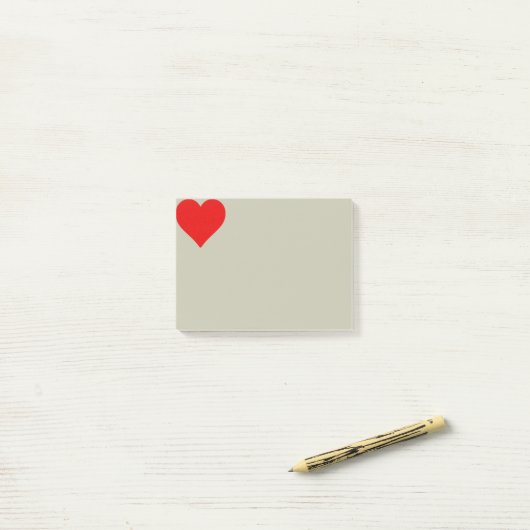 Post-it® Red Heart Shape Love Classic Simple Minimalisme (Sur un bureau)