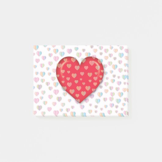 Post-it® red heart witkel pattern (Devant)