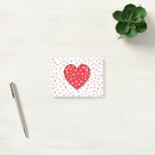 Post-it® red heart witkel pattern (Bureau)