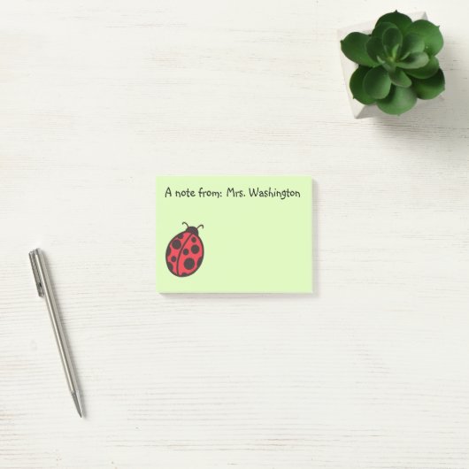 Post-it® Red Ladybug Teacher's Post It Notes Cadeau (Bureau)