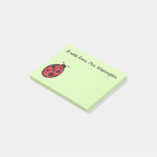Post-it® Red Ladybug Teacher's Post It Notes Cadeau (Incliné)