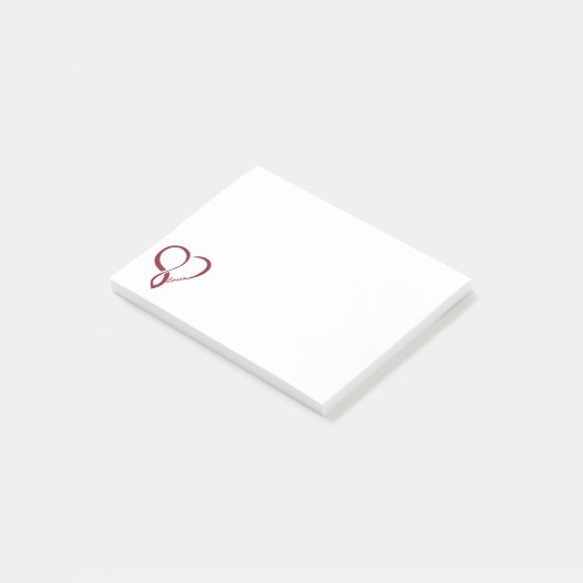 Post-it® Red Love Heart PostIt (Incliné)