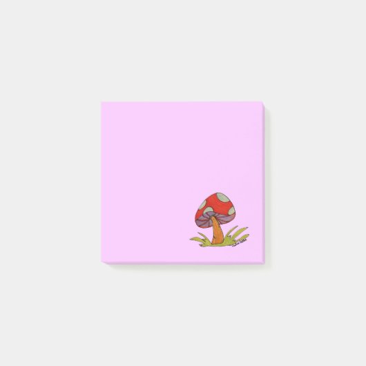 Post-it® Red Mushroom with purple background (Devant)