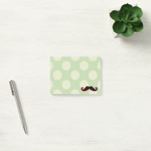 Post-it® Red Mustache, Curl Mustache, Stache, Polka Dots