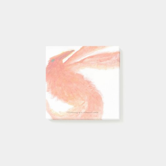 Post-it® Red Painted Mythical Bird Post-It Notes (Devant)