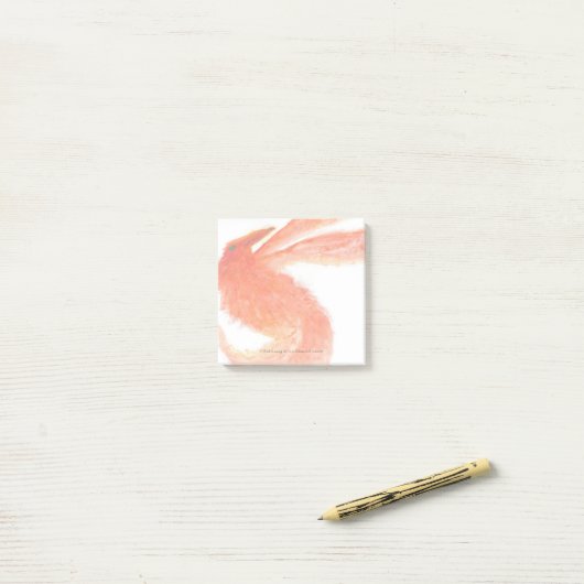 Post-it® Red Painted Mythical Bird Post-It Notes (Sur un bureau)