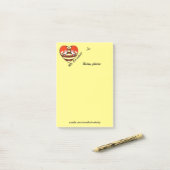 Post-it® Red Panda Coeur d'amour (Sur un bureau)