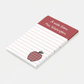Post-it® Red Plaid Teacher's Apple Post Notes (Incliné)