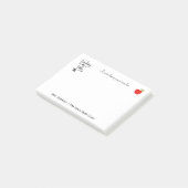 Post-it® Red pomme drôle de typographie citation nom du pro (Incliné)