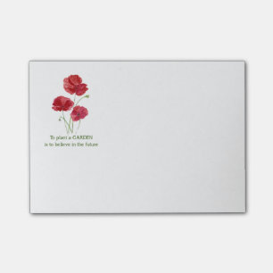 Post-it® Red Poppy Pour Plante un jardin est de croire cita