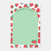 Post-it® Red Strawberry Motif Green Arche Ajouter un nom (Devant)