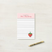 Post-it® Red Sweet Strawberry - personnalisée (Sur un bureau)