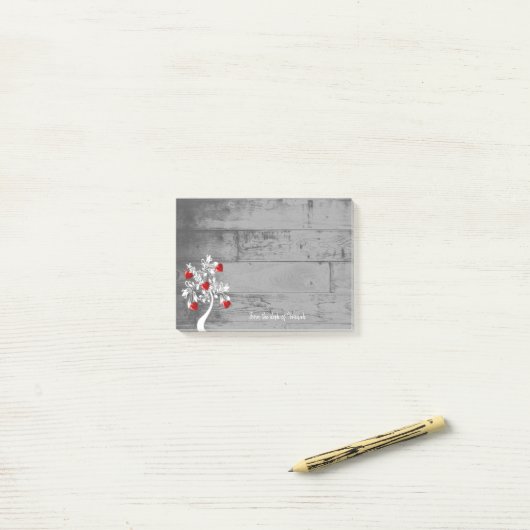 Post-it® Red Valentine Hearts Tree Notes personnalisées (Sur un bureau)
