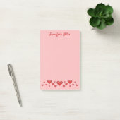 Post-it® Red Valentine's Day Hearts & Custom Text (Bureau)