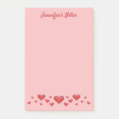 Post-it® Red Valentine's Day Hearts & Custom Text (Devant)
