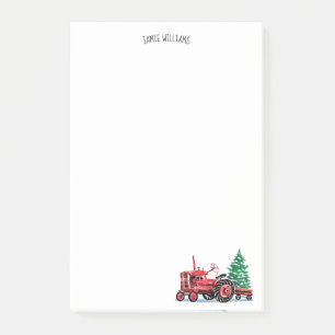 Post-it® Red Vintage Tracteur Christmas Tree Ajouter un nom