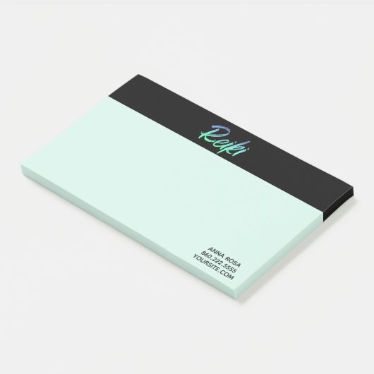 Post-it® *~* Reiki iridescent vert-bleu et turquoise (Incliné)