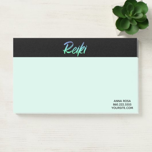 Post-it® *~* Reiki iridescent vert-bleu et turquoise (Bureau)