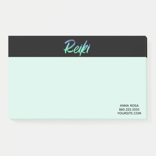 Post-it® *~* Reiki iridescent vert-bleu et turquoise (Devant)