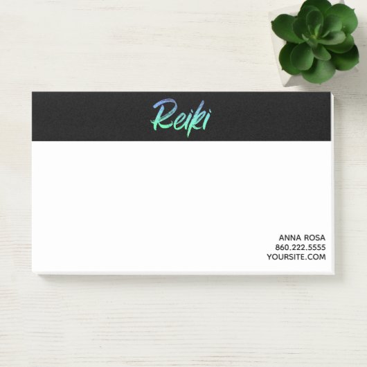 Post-it® *~* Reiki vert-bleu et turquoise iridescente (Bureau)