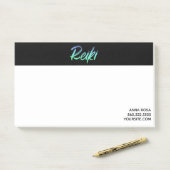 Post-it® *~* Reiki vert-bleu et turquoise iridescente (Sur un bureau)