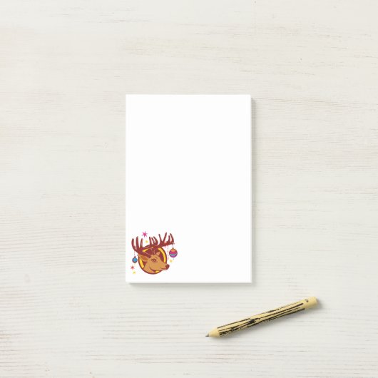 Post-it® Reinder / Cerf / Noël + votre idée (Sur un bureau)