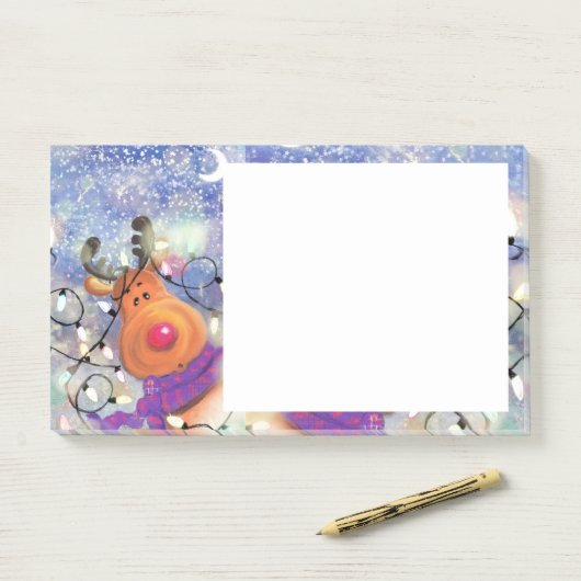 Post-it® Reinder de Noël (Sur un bureau)
