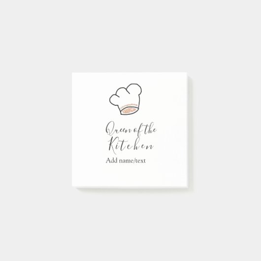 Post-it® Reine de la cuisine chef cuisinier ajouter nom cou (Devant)
