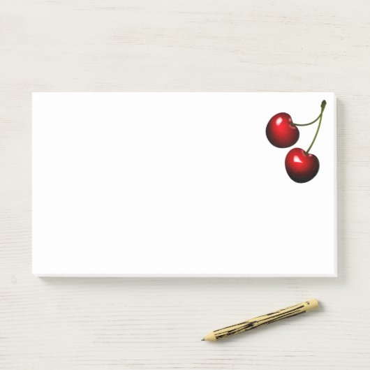 Post-it® Remarques Sticky Cherry (Sur un bureau)