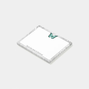 Post-it® Remarques sur papillon Turquoise brillant