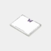 Post-it® Remarques sur papillon violet brillant (Incliné)