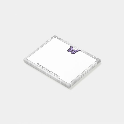 Post-it® Remarques sur papillon violet brillant (Incliné)