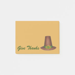 Post-it® Remerciements Thanksgiving Pilgrim Puritan Casquet