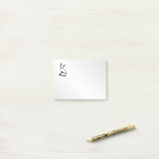 Post-it® Renard argenté (Sur un bureau)